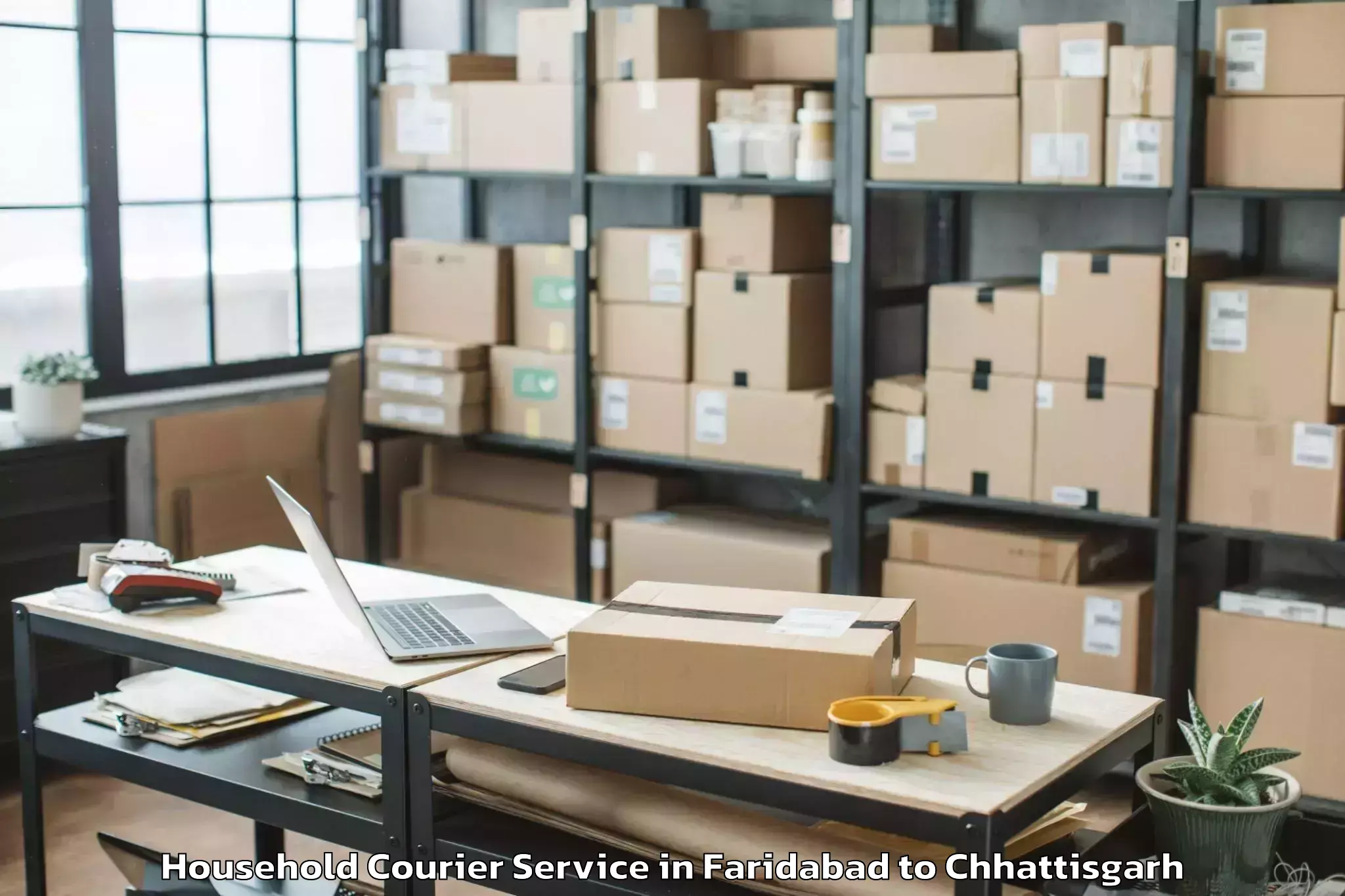 Book Faridabad to Chhindgarh Household Courier